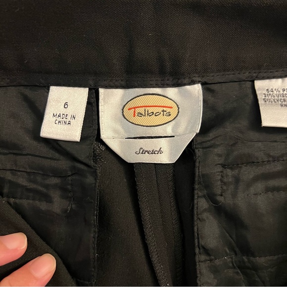 Talbots Dress Pants Womens 6 Black Stretch Straight Leg Trouser Polyester Blend - Picture 7 of 15